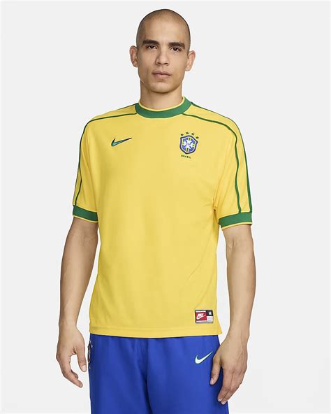 brazil 1998 reissue men's nike soccer replica jersey|brazil reissue nike jersey.